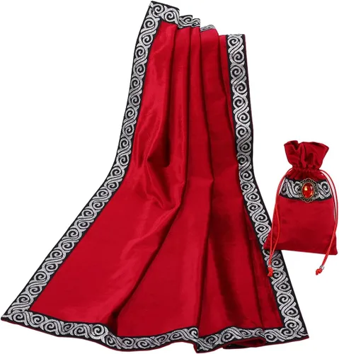 Vista 13 de BLESSUME Mantel de tarot de altar para lectura con bolsa negra