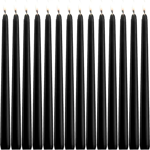 Vista 38 de Juego de 20 velas de pilar negras de 2 pulgadas de ancho x 4 pulgadas de alto, decoración elegante para el hogar, eventos y celebraciones, acabado