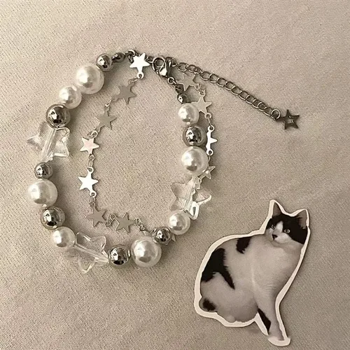 Vista 3 de RICHTRUE Pulseras Y2k Y2k, accesorios de grunge, pulsera estética Y2k para mujer, accesorios punk