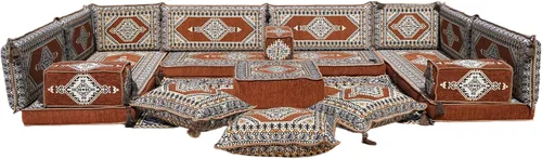 Vista 20 de arabicsofa Cojines de piso árabe en forma de U – Sofá tradicional Majlis con sofá otomano