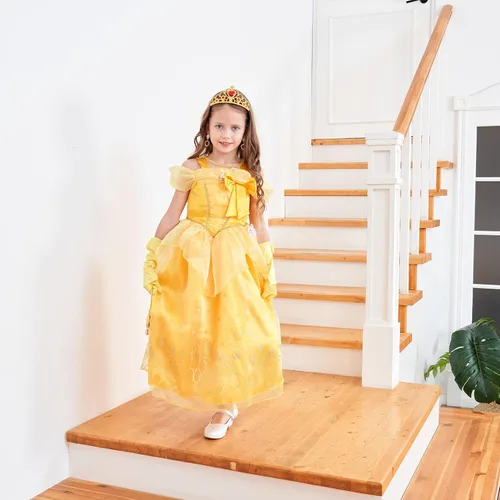 Vista 4 de GZ-LAOPAITOU Princess Dress Up Clothes for Little Girls Halloween Birthday Christmas Party Cosplay Costume