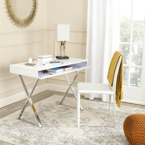 Vista 2 de Safavieh Home Collection Gordon - Escritorio blanco/cromado