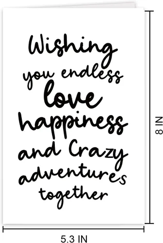 Vista 6 de UUEFKTN Divertidas tarjetas de compromiso de boda para amigos, tarjeta de felicitación para recién casados, tarjeta ecológica de felicitación