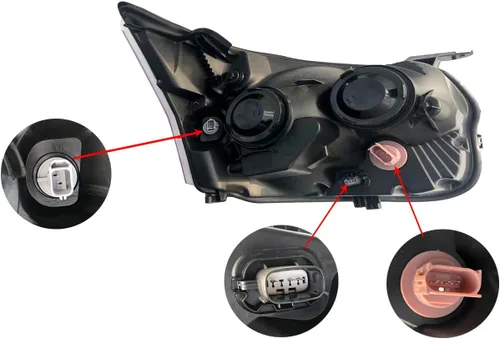 Vista 4 de Faro delantero cromado para el lado izquierdo del conductor, montaje completo para Ford Transit-150 Transit-250 Transit-350 Transit-350 HD de Lado