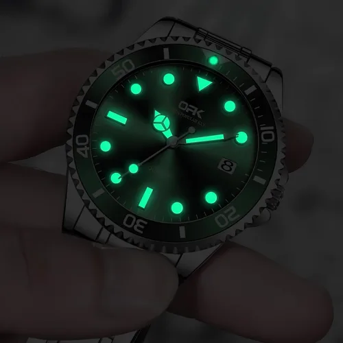 Vista 7 de TPSOUM Wrist Watch for Men, Fashion Designed Analog Quartz Men's Watch with Calenda Display, Glow in The Dark Classic Gent's Watch with Stainless