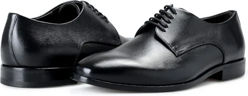 Vista 8 de Hugo Boss Highline_Derb_pr1 Zapatos Derby de cuero texturizado negro US 7.5 IT 40.5