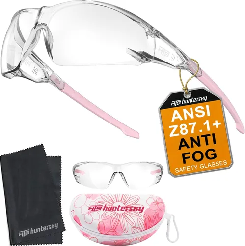 Vista 10 de HTS HUNTERSKY ANSI Z87.1 Gafas de seguridad antivaho envolventes transparentes, gafas de laboratorio para pickleball y química con resistencia a