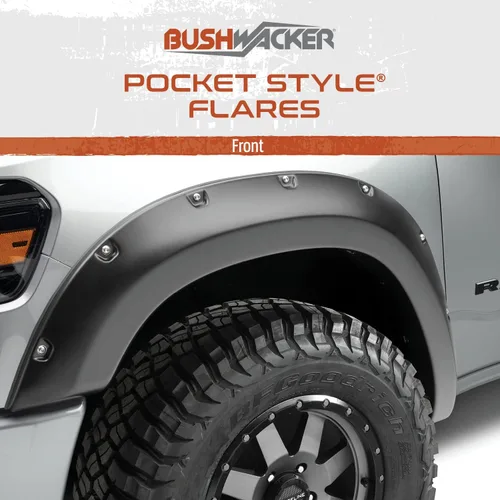 Vista 2 de Bushwacker 10077-02 Par de salpicaderas delanteras, tipo bolsillo, para Jeep Wrangler.