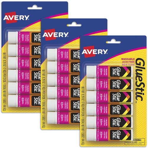 Vista 11 de Avery barra de pegamento blanca, lavable, no tóxica, 0.26 oz. Pegamento permanente en barra, paquete de 2 (00171)