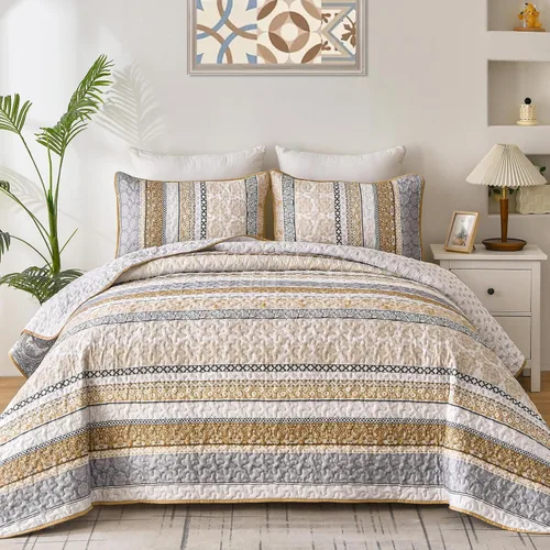 Vista 27 de WONGS BEDDING Juego de Edredón Boho Tamaño Full, Juego de Edredones Bohemios Grises de 3 Piezas, Juego de Ropa de Cama Cubrecama de Microfibra Negro