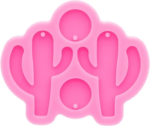 Vista 3 de Angel Wings Molde para pendientes de cactus - Moldes de fundición de joyería de resina - Material de silicona - Rosa
