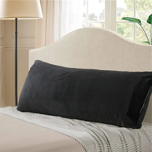 Vista 4 de EVOLIVE Micromink Suave, Piel Sintética, Funda de Almohada Corporal de Gamuza Sintética 21"x54" de Repuesto con Cierre de Cremallera