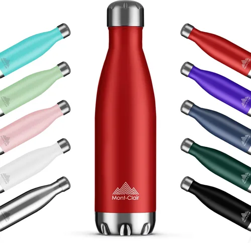 Vista 15 de Mont-Clair H2O - Botella de agua de acero inoxidable aislada al vacío, sin BPA, botella de bebidas frías 12 horas y calientes las 24 horas, metal
