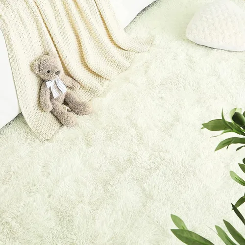 Vista 5 de ZZenSmot Alfombra ovalada y esponjosa, alfombra de noche de felpa suave, color liso, para dormitorio, sala de estar, color rosa, 63 x 24 pulgadas