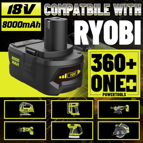 Vista 3 de Reemplazo de batería de 18 V 8000 mAh para Ryobi 18 V Batería P102 P103 P104 P105 P107 P108 P109 P190 P191 P122