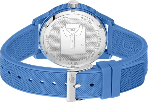 Vista 3 de Lacoste. 12.12 Reloj de cuarzo de plástico y silicona para hombre, color azul (modelo 2011193), Azul