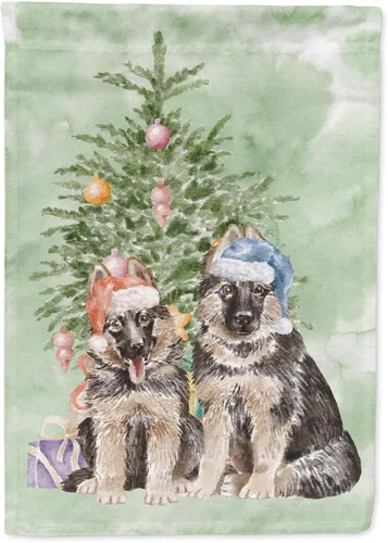 Vista 101 de Caroline's Treasures CK8213GF Bulldog Inglés #2 Regalos de Navidad y árbol de jardín Bandera de buzón Bandera decorativa para patio exterior, patio