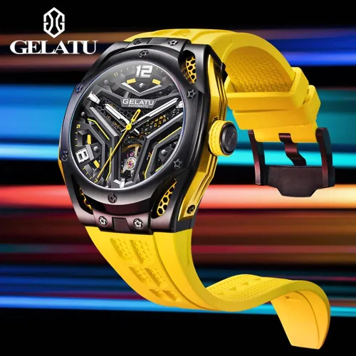 Vista 2 de GELATU Reloj 6007 deportivo de lujo impermeable mecánico