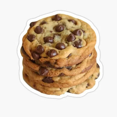 Vista 2 de Chocolate Chip Cookies Stacked Treats Cookie Vinyl Sticker (3" inches)