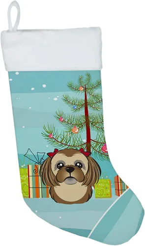 Vista 47 de Caroline's Treasures BB1590CS Árbol de Navidad y Alaskan Malamute Calcetines de Navidad para colgar en la chimenea, decoración de fiesta de Navidad