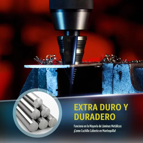 Vista 4 de ZELCAN Broca escalonada M2, 1 unidad, 3/16 a 1-3/8 pulgadas