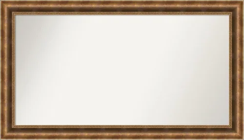 Vista 108 de Amanti Art Espejo de pared personalizado no biselado (25 x 25 pulgadas), marco de bronce acentuado, varios tamaños personalizados, espejo de baño