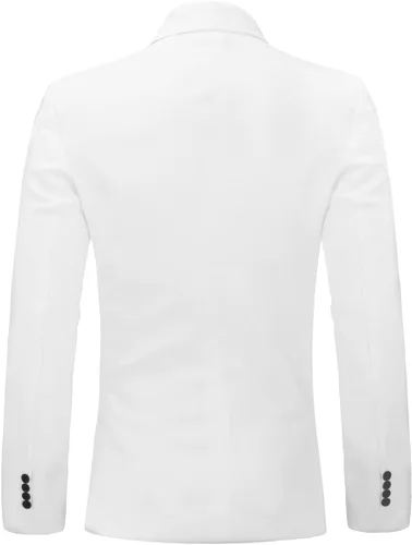 Vista 51 de YUNCLOS Chaqueta blazer casual de 1 botón con solapa con muescas para hombre