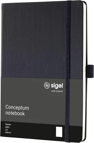 Vista 14 de Sigel Cuaderno CO120 CONCEPTUM®, negro, Tapa dura, liso con hoja guía rayada, aprox. A5, con numerosas características