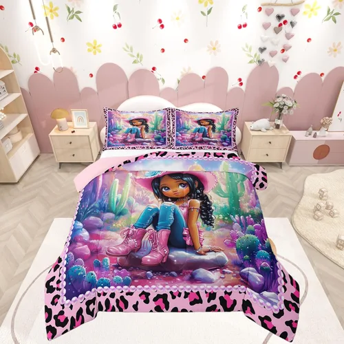 Vista 10 de Castle Fairy Juego de edredón de unicornio tamaño individual, reversible, lindo unicornio, arcoíris, caricatura, caballos, animales, para niños