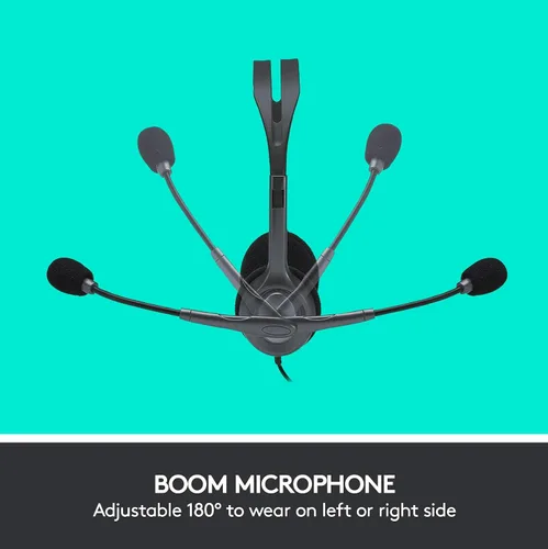 Vista 5 de Logitech Auriculares estéreo H111 con conector de audio de 0.1 in - Negro