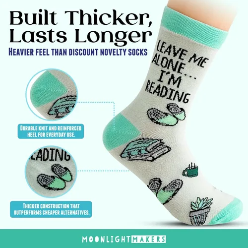 Vista 59 de Moonlight Makers Funny Colored Socks, Novelty Socks, Stocking Stuffer, Unisex Socks