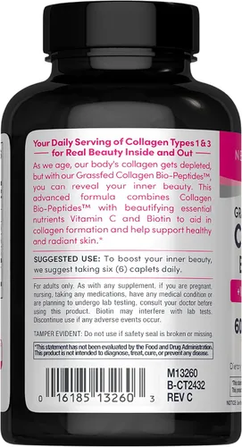 Vista 3 de Píldoras de péptidos de colágeno NeoCell 180 tabletas Con vitamina C