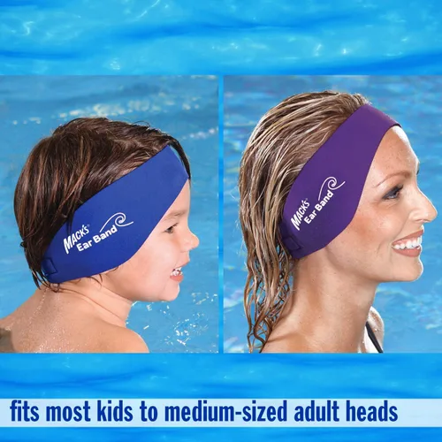 Vista 4 de Mack's Diadema de natación – La mejor diadema de nadador – Recomendado por médicos para mantener el agua fuera y mantener los tapones en los oídos