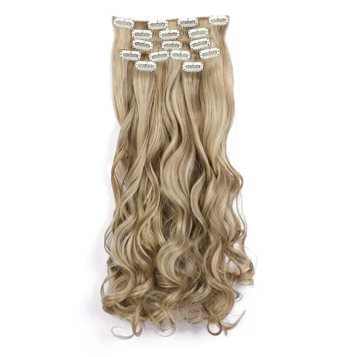 Vista 17 de OneDor® Extensiones de cabello sintético rizado de 20 pulgadas, 7 unidades, 4.53 oz (#99J rojo vino)