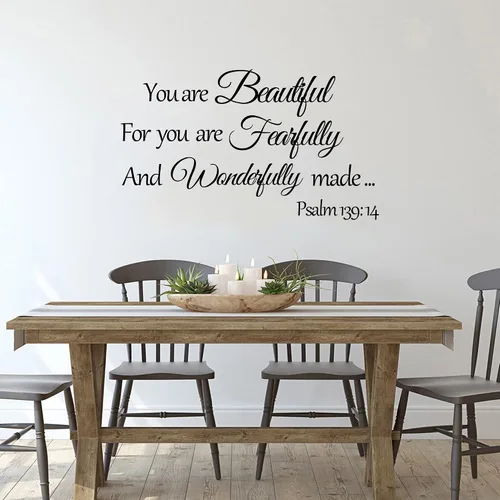 Vista 4 de Calcomanías de pared con versículo bíblico, calcomanías inspiradoras de pared, citas cristianas, calcomanías de pared religiosas, calcomanías