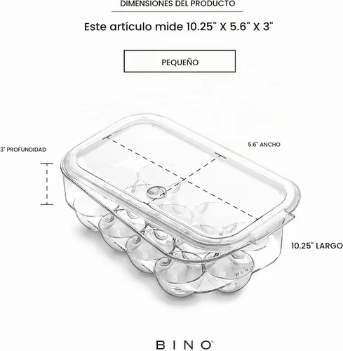 Vista 3 de BINO Contenedor de Plástico para Huevos para Refrigerador - Transparente, 13 Unidades, Resistente, Duradero