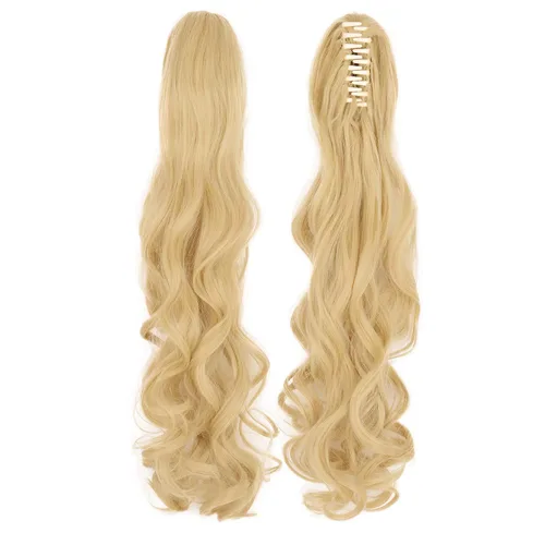 Vista 7 de Peluca MapofBeauty Lolita para disfraz, cabello largo, rizado, con coleta, Anaranjado Amarillo