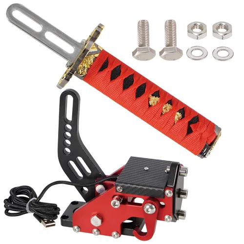 Vista 2 de YESHMA 64 Bit USB Katana Handbrake Samurai Sword PC Handbrake Compatible With G252729920 T500 T300,Professional Gaming Peripherals using for Racing