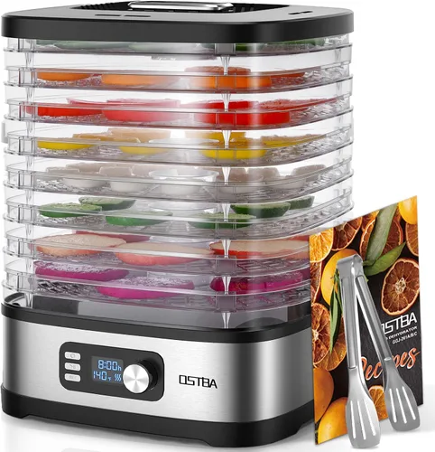 Vista 9 de OSTBA Deshidratador de alimentos, 5 bandejas sin BPA, temperatura ajustable