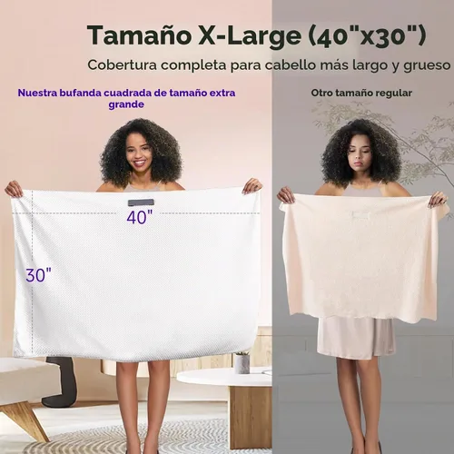 Vista 6 de Umisleep Toalla de pelo extra grande de microfibra para mujer, cabello largo, rizado y grueso, toalla de pelo súper suave antiencrespamiento