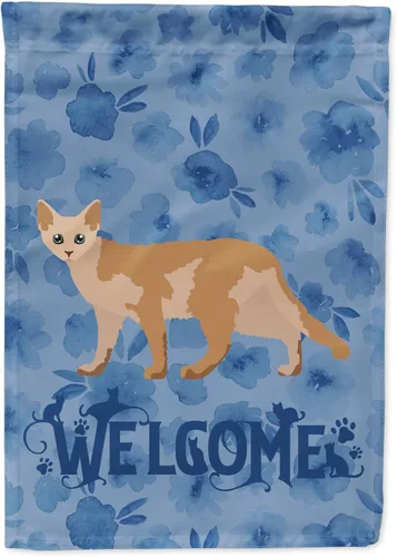 Vista 37 de Caroline's Treasures CK4813CHF - Bandera de bienvenida con gato abisinio azul, manga grande, para porche, para colgar en la pared, poliéster