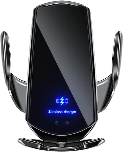 Vista 10 de Cargador inalámbrico transparente con sensor inteligente de 15 W, soporte para teléfono de ventilación de aire del automóvil, carga rápida QC
