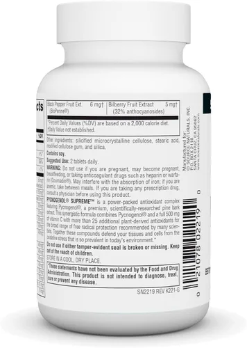 Vista 3 de Source Naturals Pycnogenol Supreme, Berry & Complejo Antioxidante Botánico* 30 Tabletas