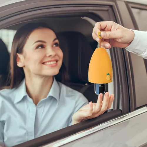 Vista 5 de Lindo 4PCS Estuche de llave de coche de cuero PU, Funda de llave extraíble