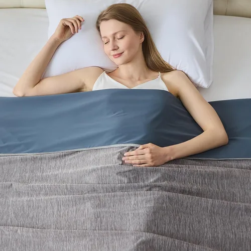 Vista 13 de Manta refrescante para durmientes calurosos tamaño individual 60"x80", manta de verano ultra fría que absorbe el calor para mantener el cuerpo