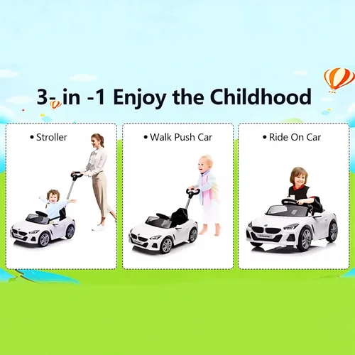 Vista 2 de Voupou Auto de paseo para niños, automóvil para niños con licencia oficial A-white