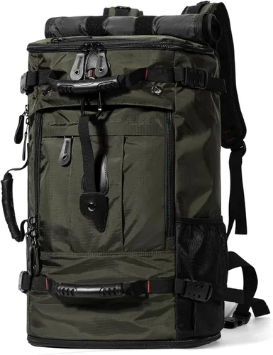Vista 12 de YOUMIAN Mochila de gran capacidad para viajes, senderismo, deportes, bolsa de lona convertible duradera para portátil y avión