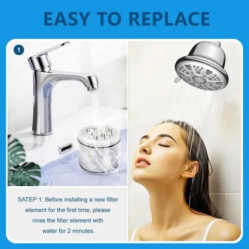 Vista 4 de AWO Paquete de 2 cartuchos de filtro de cabezal de ducha de repuesto compatibles con Culligan® WHR-140, WSH-C125, ISH-100, HSH-C135, HSH-BN135