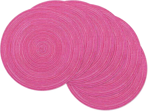 Vista 41 de SHACOS Juego de 4 manteles individuales redondos lavables de 15 pulgadas, de algodón, poliéster, trenzados, para mesa de comedor, boda, decoración