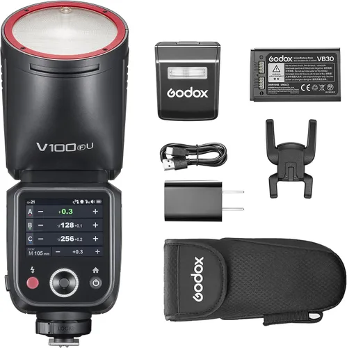 Vista 10 de Godox V100S para Sony V100 S Flash V100-S Flash de pantalla táctil de cabeza redonda, batería de litio integrada, lámpara de modelado LED de 10